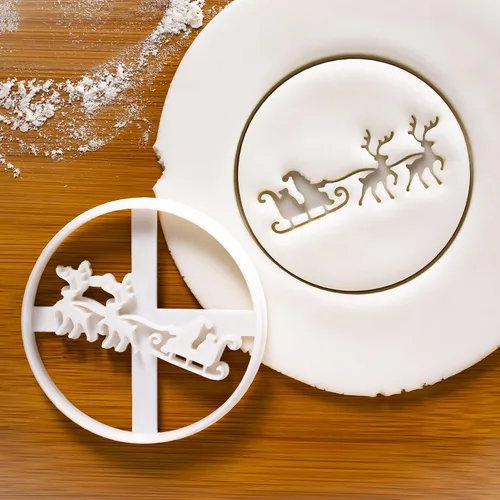 Miniatura 2 de Cortador de galletas de Papá Noel y reno, 1 pieza - Bakerlogy