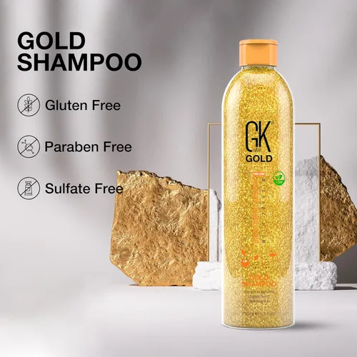 Miniatura 8 de GK HAIR Gold Shampoo - Limpiador hidratante para el cabello de 8.5 onzas con aloe vera y manteca de karité para cabello seco dañado, control