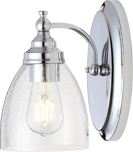 Miniatura 10 de JONATHAN Y Lámpara de pared LED cromada de 5.5 pulgadas, cableado para baño, pantalla de vidrio transparente con semillas, iluminación de pasillo