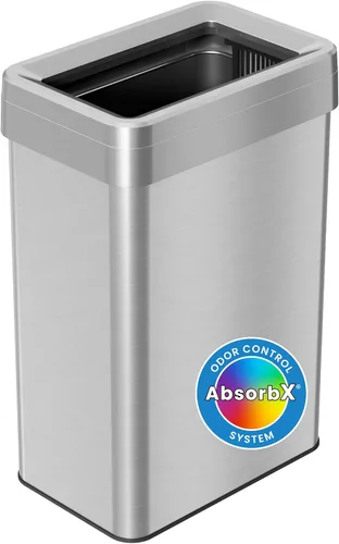 Miniatura 16 de iTouchless - Cubo de basura de cocina de 60 litros / 16 galones con doble compartimento y contenedor para reciclaje, filtro de olores, cierre suave
