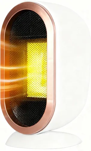 VNIMTI Calentador de espacio, calentador eléctrico portátil de 1200 W, para uso en interiores, mini escritorio, calentador rápido PTC para oficina,