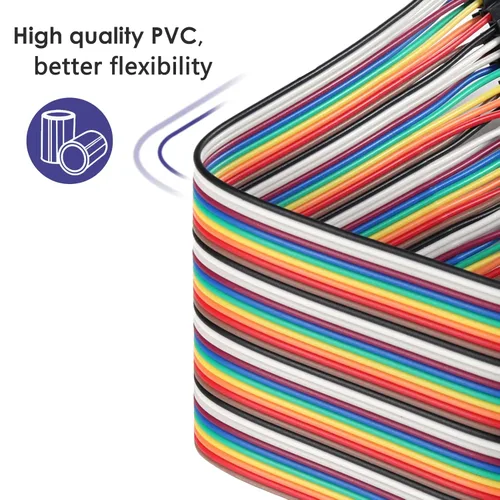 Miniatura 3 de Juego surtido de 120 cables de puente de 3.9 in, 5.9 in, 7.9 in, 11.8 in, 15.7 in, 19.7 in, 39.4 in, cable Dupont opcional, 3.9 pulgadas, macho a