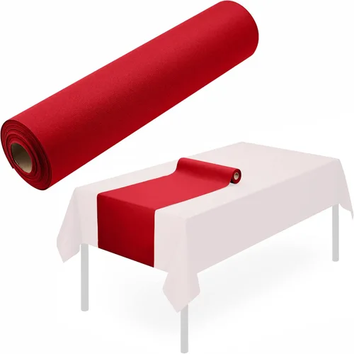 Miniatura 15 de Camino de mesa desechable para mesa de comedor, 16 x 48 pulgadas, paquete de 20 caminos de mesa de papel verde similar al lino para Navidad, fiesta