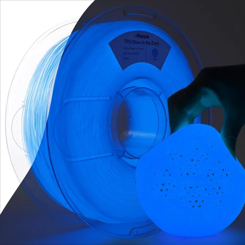 Miniatura 9 de AMOLEN Filamento de impresora 3D de TPU 95A, 0.069 pulgadas que brilla en el verde oscuro, filamento de impresión 3D flexible de TPU suave, alta