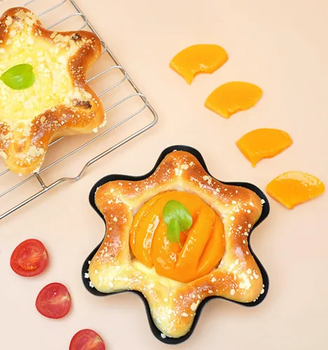 Miniatura 5 de Tosnail Paquete de 8 cuencos para tacos, sartén para tortilla de 6.5 pulgadas, molde de tarta estriado antiadherente, para ensalada para hornear
