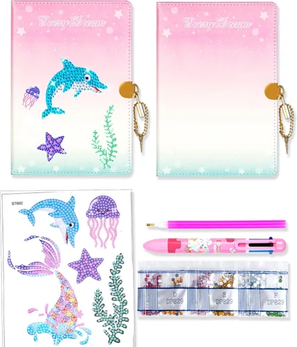 Miniatura 12 de CAGIE Diary with Lock for Girls Age 8-12,Birthday Gifts for 9 10 11 12 Year Old Girls, Tie Dye Design 192 Pages Diary with Pen, 5.7 x 8.5 Inch Azul