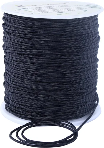 Miniatura 61 de KONMAY 1 rollo de cuerda de nailon para hacer pulseras de 150 yardas, trenzado de nailon Shamballa Macramé/cordón de cuentas de 0.4mm, cordón
