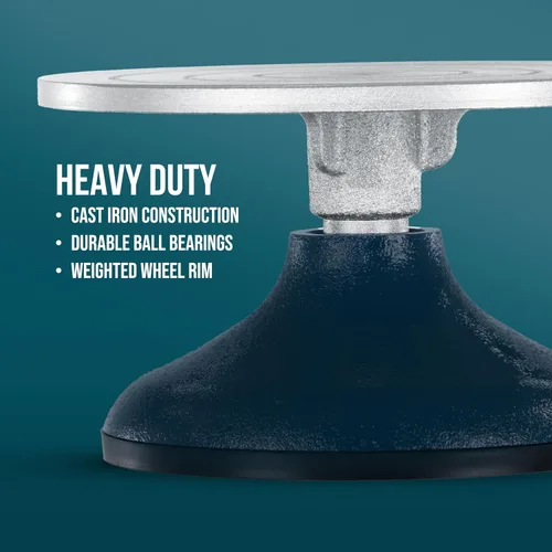 Miniatura 5 de US Art Supply Rueda de esculpir de 7 pulgadas de diámetro, construcción de metal resistente y plato giratorio con rodamientos de bolas