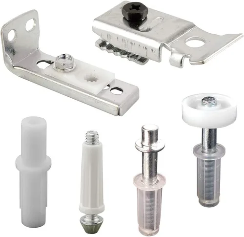 Miniatura 9 de Prime-Line N 7534 Kit de reparación de herrajes para puertas plegables, incluye soportes superior e inferior, pivotes superior e inferior y rueda