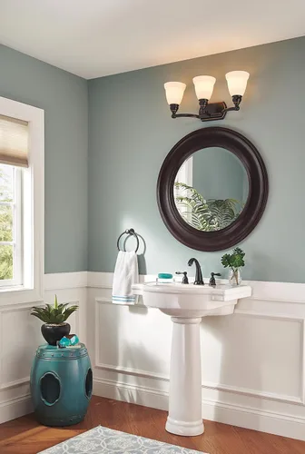 Miniatura 6 de Delta Windemere Grifo de baño de bronce pulido con aceite 3 agujeros, grifo de fregadero de baño de 8 pulgadas para tocador, conjunto de drenaje