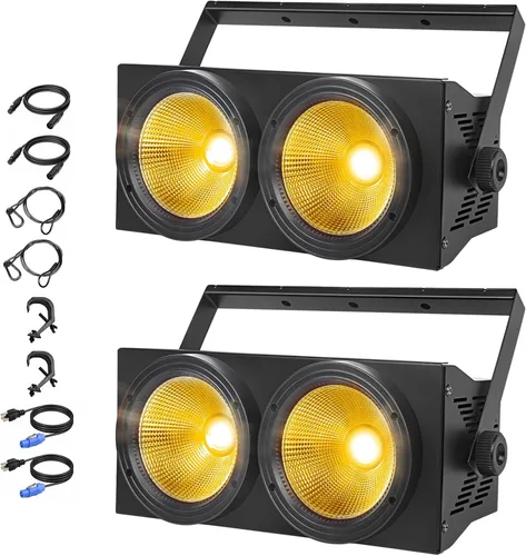 Miniatura 9 de MAD OWL Luces LED de 200 W, 2 ojos fríos y blancos cálidos, control DMX, activación de sonido, estroboscópico COB para teatro, iglesia, eventos