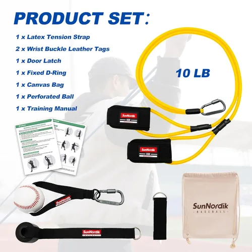 Miniatura 4 de SunNordik Bandas de resistencia para lanzadores, equipo de entrenamiento de béisbol y softbol para mejorar la fuerza del brazo y el entrenamiento