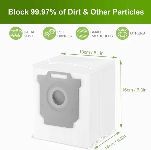 Miniatura 4 de KGC Paquete de 10 bolsas de vacío compatibles con iRobot Roomba I&S & J Series, repuesto para iRobot Roomba i1+ i3+(3550) i4+ i6+ j6+ i7+ i7Plus