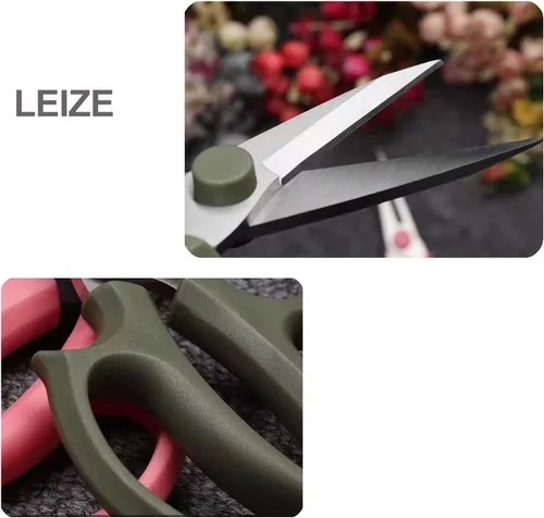 Miniatura 2 de Leize - Tijeras de flores, tijeras de jardín de acero inoxidable endurecidas premium, podadora fuerte para flores, ramas y hojas (Gris Verde Esbelto)