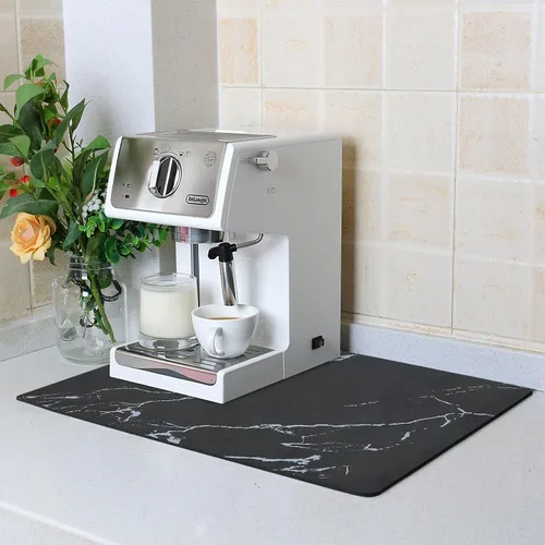 Miniatura 8 de ZLR Tapete de barra de café para encimeras (12 x 16 pulgadas, pequeña), tapete para secar platos absorbente que oculta las manchas para máquinas