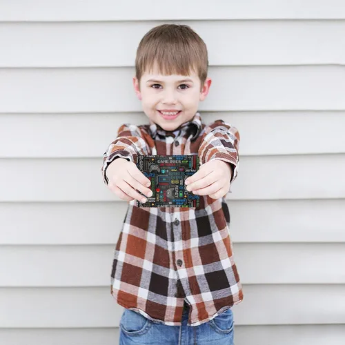 Miniatura 6 de Billetera para niños adolescentes Cartera genial para niños, diseño de videojuegos, cuero delgado, doble plegable con bolsillo para monedas