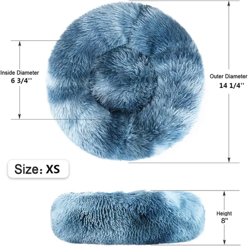 Miniatura 4 de NOYAL Cama Calmante en Forma de Rosquilla para Perros Pequeños a Medianos y Gatos - Cama para Mascotas de Felpa de Piel Sintética Anti-Ansiedad
