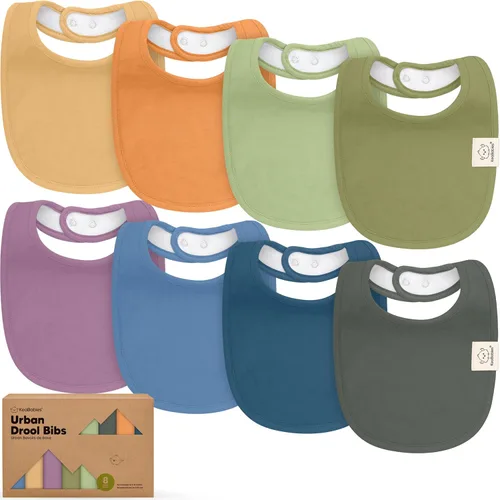 Miniatura 13 de Paquete de 8 baberos orgánicos para bebés niños, niñas - baberos de algodón suave para babear y dentición para bebé niña y niño, extra absorbentes