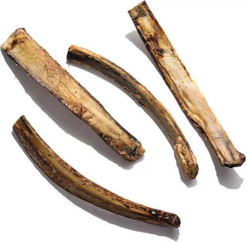 Miniatura 2 de Jack&Pup Huesos de costilla de 12 pulgadas para perros (paquete de 3), huesos de carne de perro totalmente naturales, médula ósea de un solo