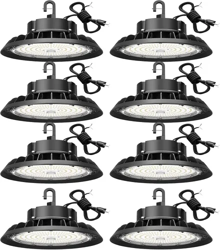 Miniatura 13 de UFO - Luz LED de alta bahía de 100 W, luces LED de alta bahía de 14,000LM, 0-10 V, regulable, cable de 6 pies con enchufe estadounidense, gancho