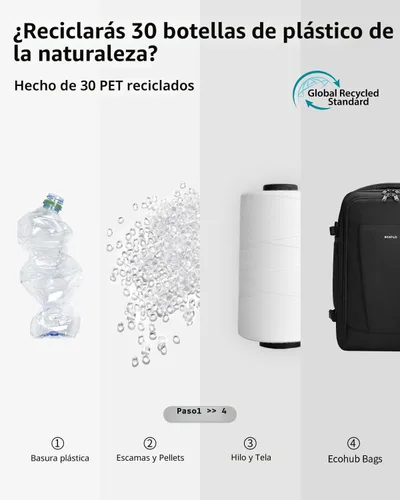 Miniatura 7 de ECOHUB United Airlines - Mochila de viaje pequeña de 17 pulgadas, bolsa de artículos personales de 16.7 x 10 x 8 pulgadas con 13 bolsillos con Negro