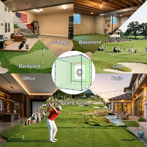 Miniatura 8 de Redes de práctica de golf para conducción en el patio trasero, uso en interiores, redes de conducción de golf resistentes para patio trasero, redes