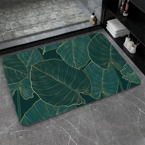 Miniatura 25 de Tapete de baño de tierra de diatomeas, arte abstracto, sol dorado, antideslizante, volumen súper absorbente, de secado rápido para baño, cocina