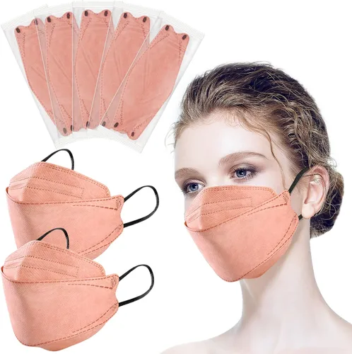 Miniatura 7 de 100 máscaras KF94, envueltas individualmente, tipo pez 3D, para adultos, mascarilla protectora de 4 capas