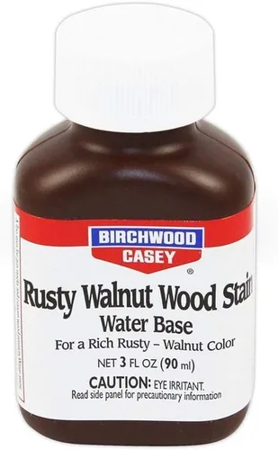 Birchwood Casey Mancha a base de agua de madera de nogal oxidada de acción rápida fácil de usar para teñir y antigüedades de armas, botella de 3