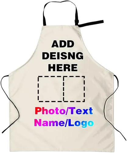 Miniatura 24 de Delantales personalizados para mujeres y hombres, delantal personalizado con logotipo de texto fotográfico, delantales de cocina personalizados