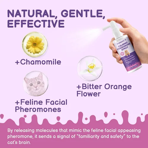 Miniatura 7 de Spray calmante de feromonas para gatos, espray calmante para gatos, reduce arañazos, peleas, orinar, marcar, aliviar la ansiedad y el estrés