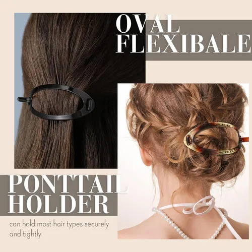 Miniatura 4 de 3 pinzas para el cabello francés, pinzas francesas, soporte flexible para cola de caballo, cierre de agarre fuerte, pasadores para peinar, sin
