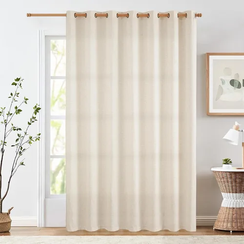 Miniatura 58 de jinchan Cortinas de 108 pulgadas Mezcla de Lino de Lino Semi Transparentes Filtrado de Luz y Resplandor Cortinas Extra Largas para Sala de Estar