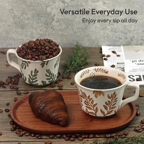 Miniatura 8 de Taza de Café de Cerámica, Taza de Té Única y Novedosa de 12 oz con Asa, Taza de Gres para Té Mocha Latte Cappuccino Espresso