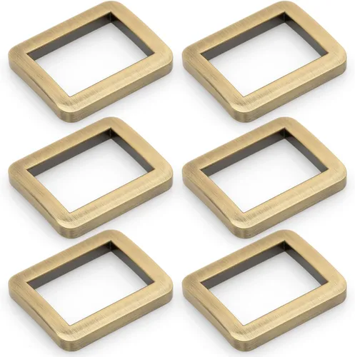 Miniatura 12 de CRAFTMEMORE Hebilla de anillos rectangulares planos de metal para bolsa, correa de cinturón, acabado de calidad de bucle resistente, paquete de 6