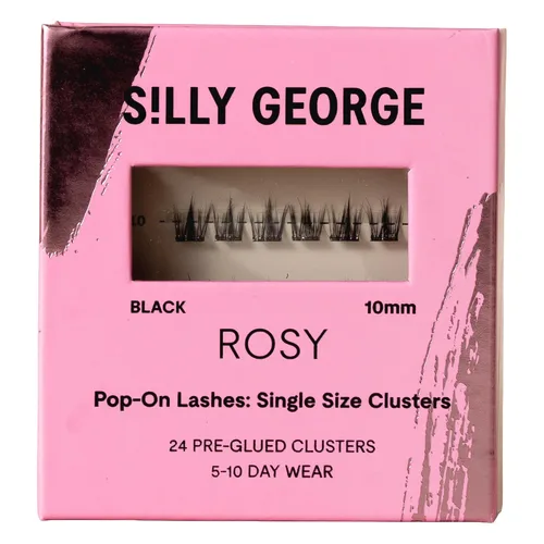 Silly George Pestañas emergentes de un solo tamaño, kit de racimo de pestañas postizas prepegadas en 1 paso, extensiones de aspecto natural, paquete
