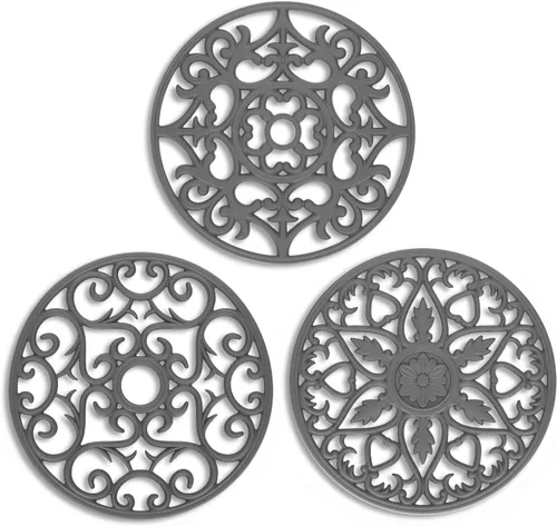 Miniatura 13 de ME.FAN - Salvamanteles de silicona multiusos para tallar – Juego de 3 alfombrillas resistentes al calor – Premium aislado flexible y duradero 3