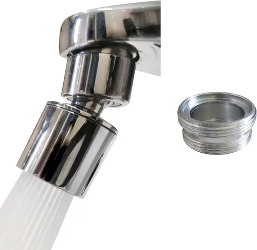 Miniatura 9 de Aireador de grifo de fregadero giratorio de níquel cepillado. Aireador de boquilla de grifo de cocina y baño, extensor de grifo, rociador de doble