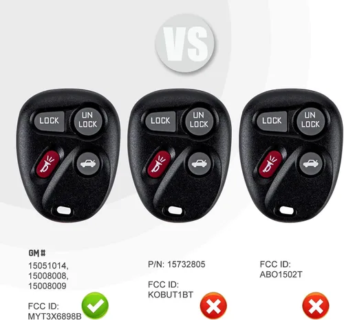 Miniatura 3 de Nuevo llavero de repuesto para entrada sin llave para Enviado Trailblazer con identificación FCC: MYT3X6898B GM # 15051014, 15008008, 15008009 (par)