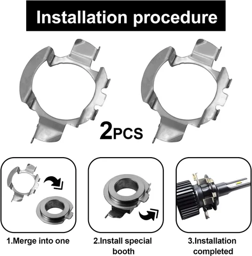 Miniatura 4 de 1 Par de Adaptador LED H7 para Faros Delanteros Retenedor, Adaptador de Faro LED H7 Soporte de Base de Bombilla Socket Retenedor Compatible