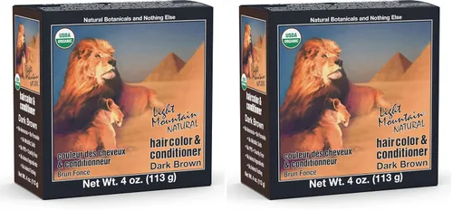 Miniatura 10 de Light Mountain Tinte y acondicionador para el cabello de henna, tinte negro para hombres y mujeres, polvo orgánico de hoja de henna y botánicos, sin