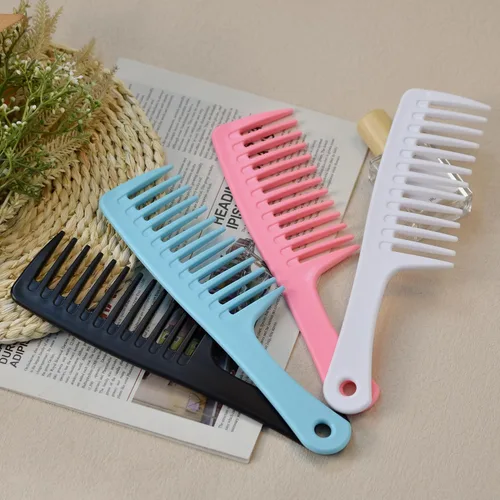 Miniatura 7 de Juego de 6 peines de fibra de carbono, peine de peluquería antiestático resistente al calor, peine de peluquería de dientes finos y anchos