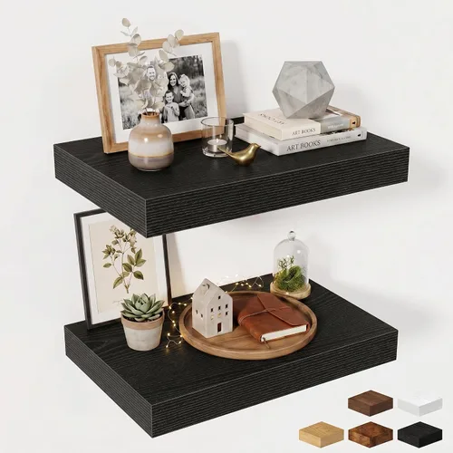 Miniatura 116 de Estantes flotantes de 48 pulgadas para pared, estante de chimenea de 10 pulgadas de profundidad, estantes flotantes de madera para pared, estantes