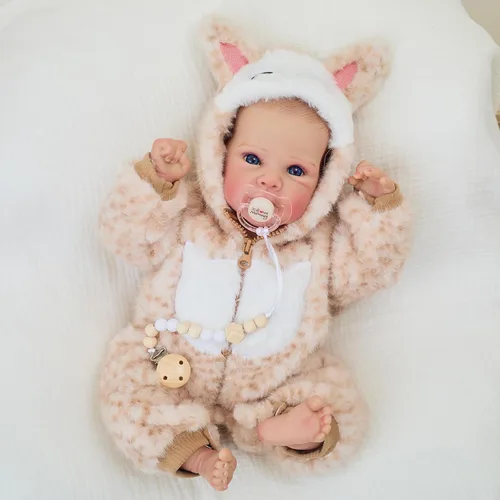 FOCKOF Muñecas realistas de bebé Reborn de 18 pulgadas, muñeca de bebé realista para niñas, cuerpo de tela suave, con caja de regalo para niños a