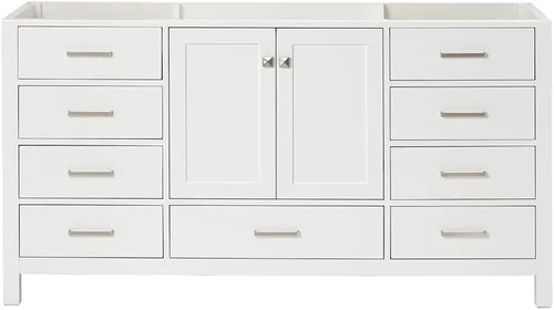 Miniatura 54 de ARIEL Cambridge - Mueble base de tocador de baño de 36 pulgadas, madera maciza, 2 puertas de cierre suave, 5 cajones de cola de milano