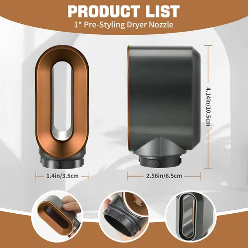 Miniatura 6 de Boquilla de secadora preestilizada para Dyson Airwrap Styler, repuesto para accesorios Air Wrap HS01 HS05 (dorado)