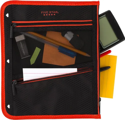 Miniatura 5 de Five Star Bolsa con cierre, bolsa para lápices, estuche para lápices, se adapta a carpetas de 3 anillos, el color puede variar (50642)