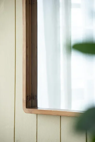 Miniatura 8 de Espejo rectangular de madera de 24 x 36 pulgadas, decoración de pared de granja para sala de estar, dormitorio, entrada