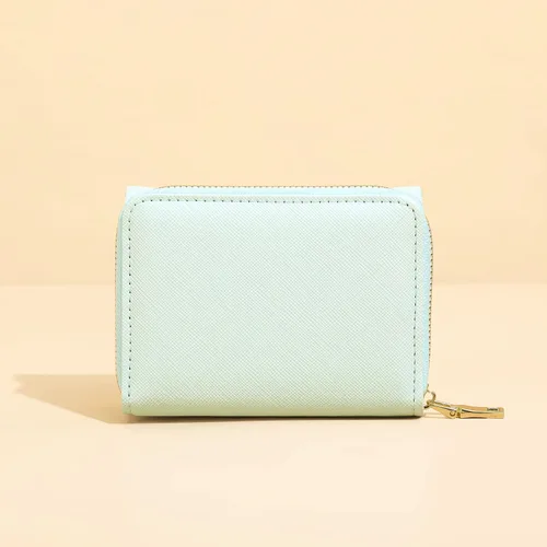 Miniatura 6 de JIUFENG Cartera corta con bloqueo RFID para mujer, multiusos, con cremallera, plegada, monederos, bolsas para múltiples tarjetas, organizador