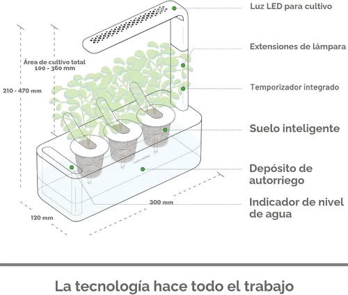 Miniatura 6 de Click & Grow Smart Garden 3 - Kit de jardinería para interiores (incluye cápsulas de albahaca)